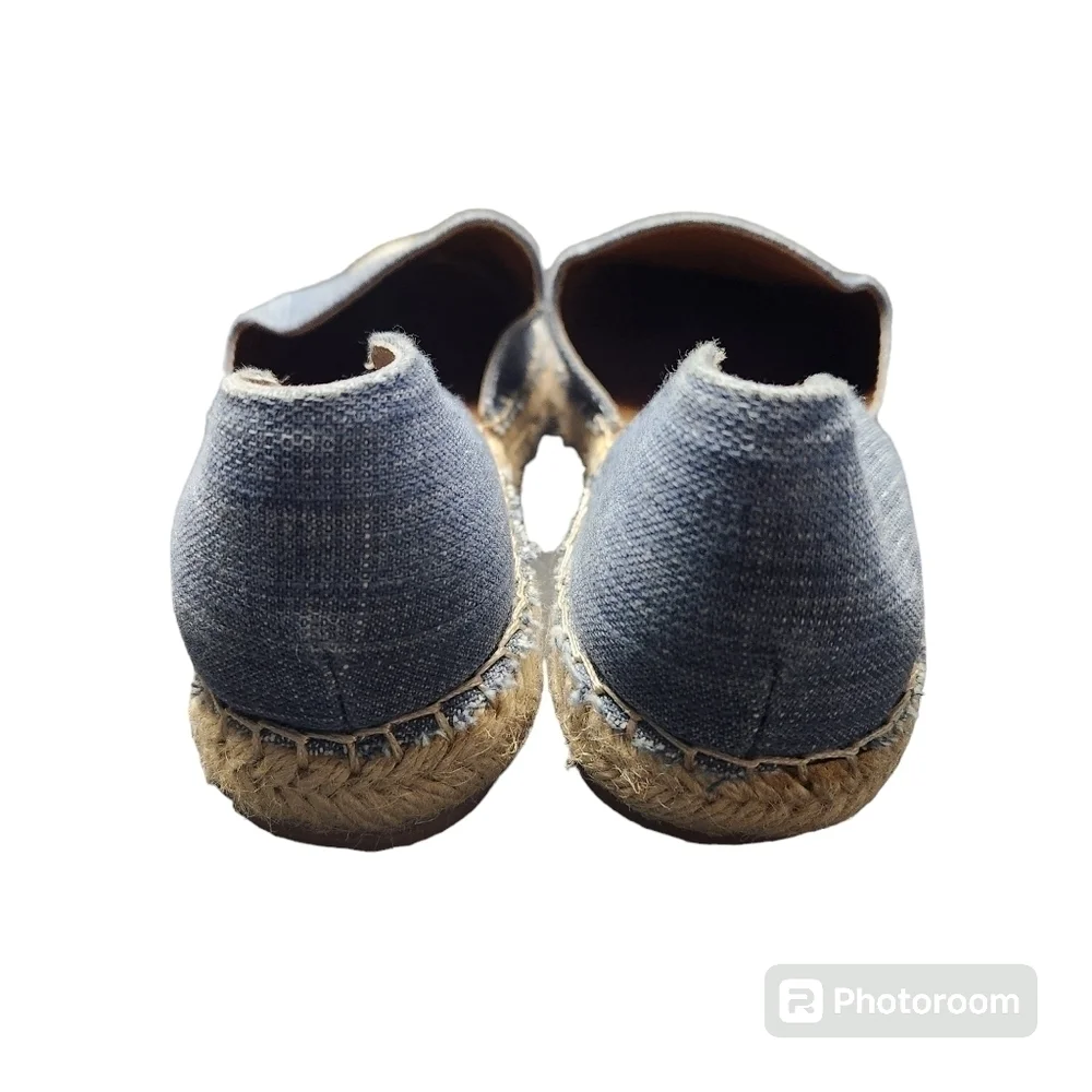 Dolce Vita D'Orsay Blue Linen Women’s Espadrilles Sandel Flats Size Sz. 7